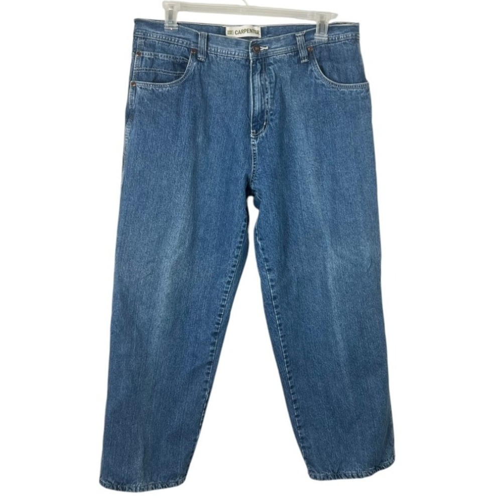 Faded Glory Carpenter Jeans 38x32 Fleece Lined Men Blue Work Denim Pants Outdoor